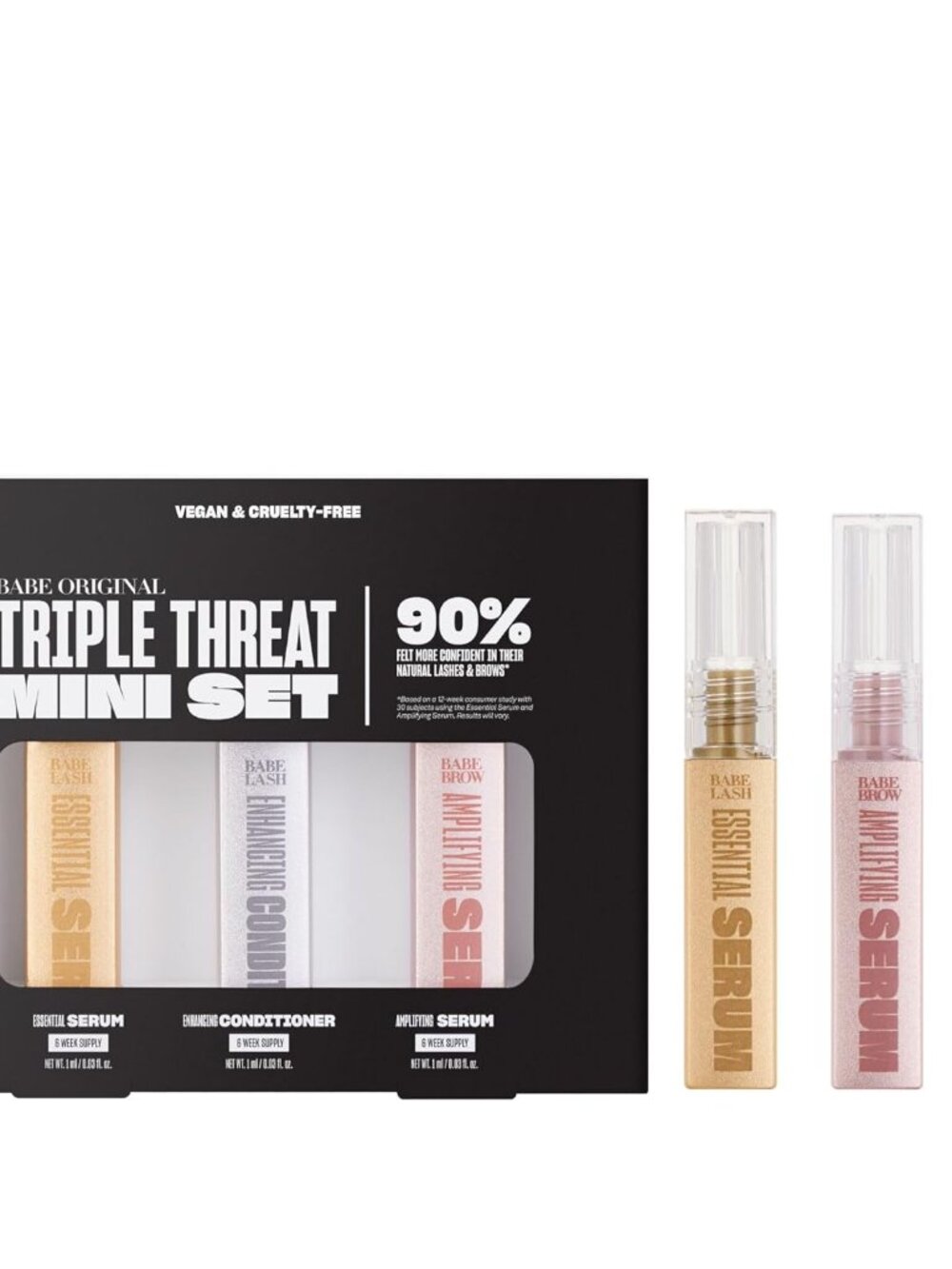 Babe Original Triple Threat Mini Set, Includes Babe Lash Essential Serum & Enhan